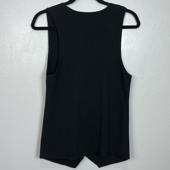 Theory Wool Black Knit V-neck Vest Sweater With Pockets Size L - Picture 3 of 10